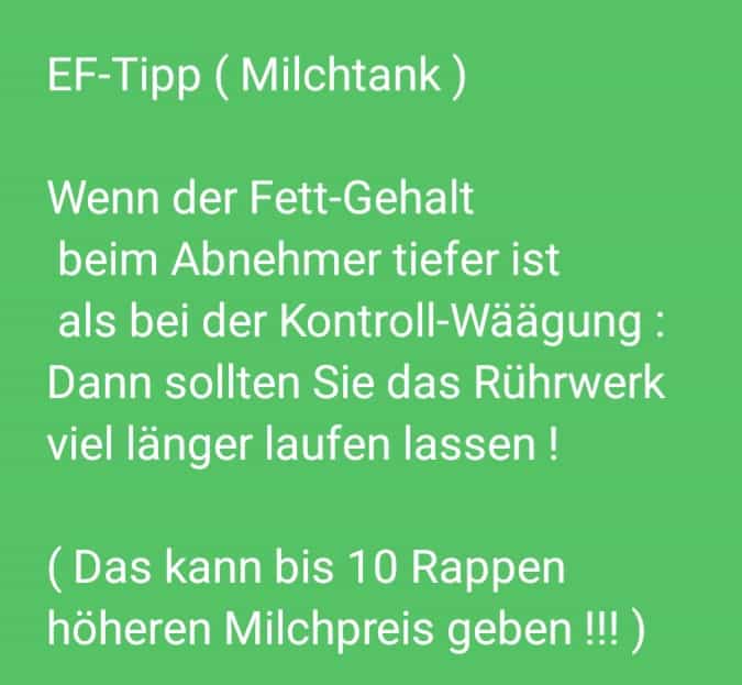 EF-Tipp Milchtank