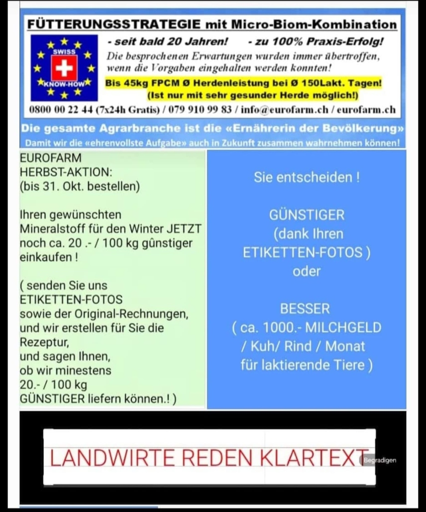 Fuetterungsstrategie mit Micro-Biom-Kombi